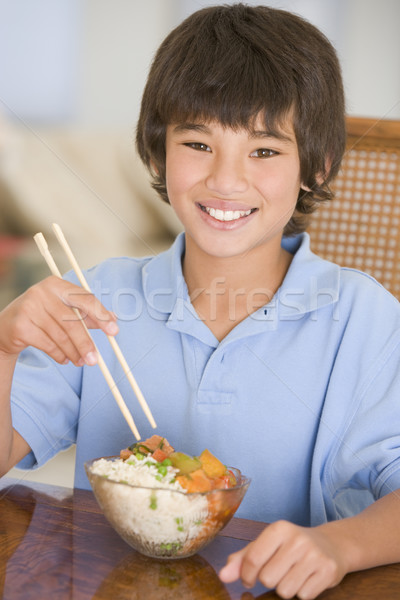 Sala da pranzo mangiare cibo cinese sorridere bambini Foto d'archivio © monkey_business