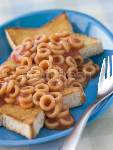 Spaghetti Hoops on Star Shaped Toast Stock photo © monkey_business