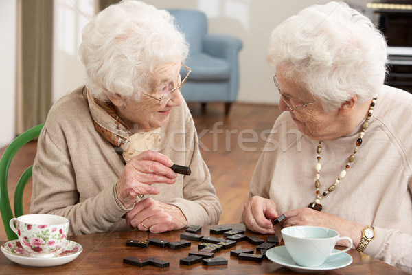 Two Senior Women Playing Dominoes At Day Care Centre Stock photo © monkey_business