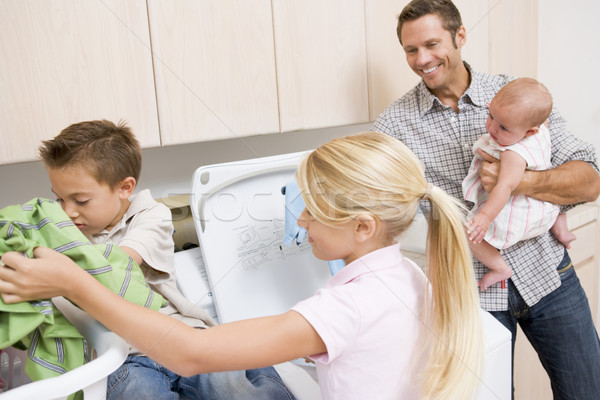 Father And Children Doing Laundry  Stock photo © monkey_business