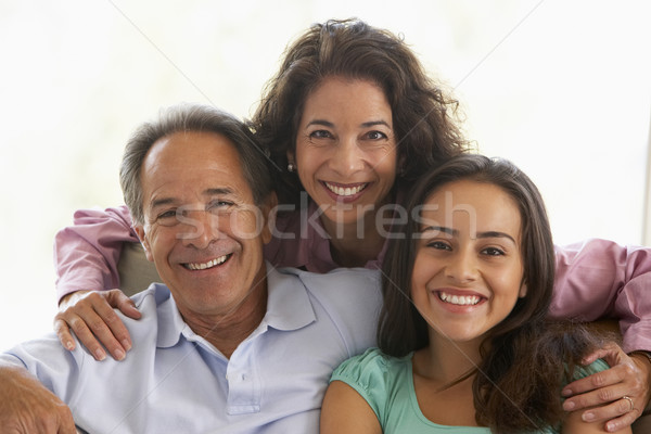 Család együtt otthon lány boldog portré Stock fotó © monkey_business