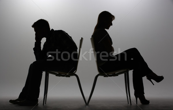 Man and woman in silhouette Stock photo © monkey_business