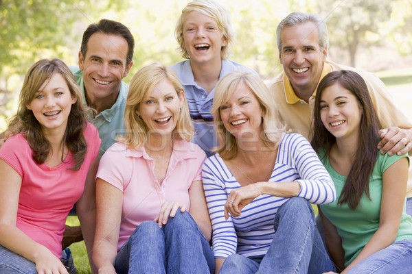 Retrato familia grupo ninas parque Foto stock © monkey_business