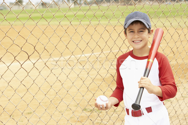 Foto stock: Jugando · béisbol · nino · nino · CAP