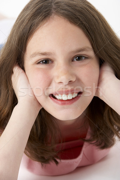 Portret zâmbitor faţă copil culoare Imagine de stoc © monkey_business