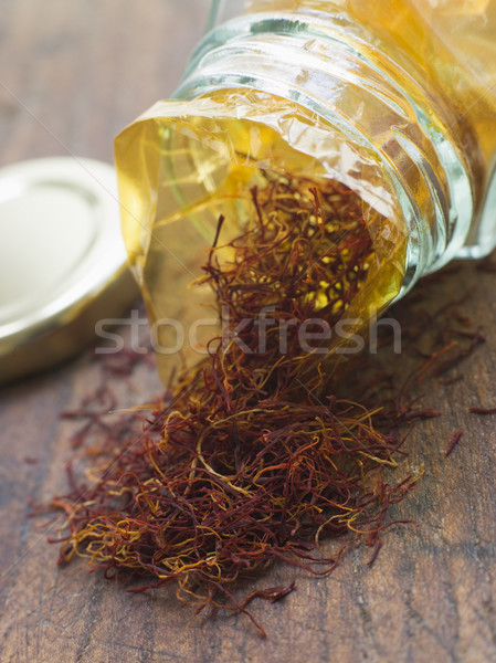 Jar saffraan voedsel interieur specerijen Stockfoto © monkey_business