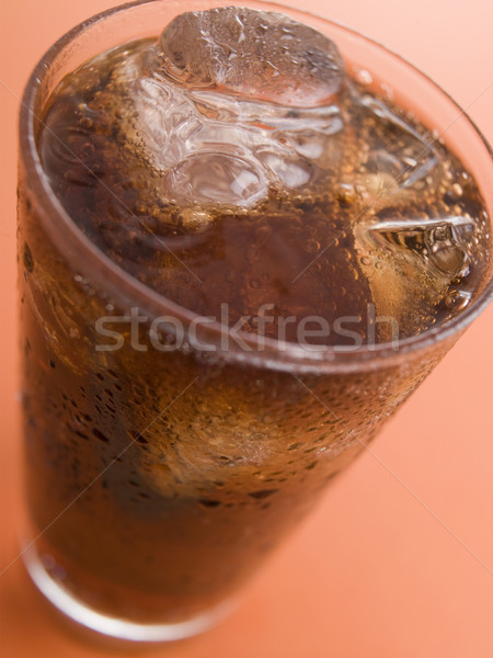 Glas Cola Eiswürfel Kinder trinken Blasen Stock foto © monkey_business