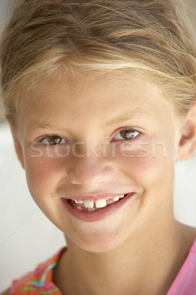 Stock foto: Porträt · Mädchen · lächelnd · Kinder · Kind · Person