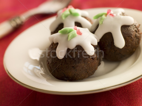 Chocolate truffle Christmas Puddings Stock photo © monkey_business