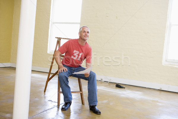человека сидят лестнице бумаги Сток-фото © monkey_business