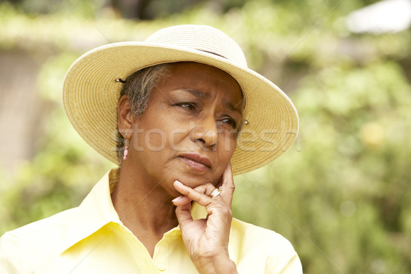 Stock photo: Senior Woman With Thoughtful Expression