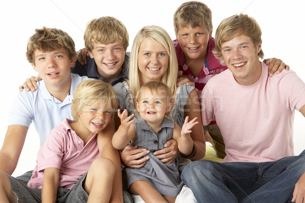 Familia grupo feliz junto ninos nino Foto stock © monkey_business