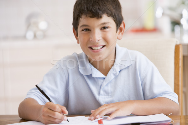 Ragazzo compiti per casa bambini bambino iscritto colore Foto d'archivio © monkey_business