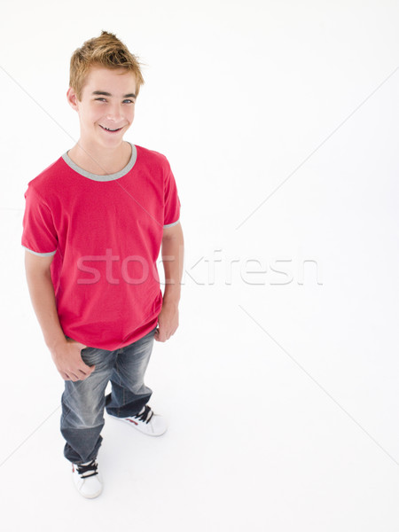 十幾歲的男孩 微笑 孩子 快樂 青少年 男孩 商業照片 © monkey_business