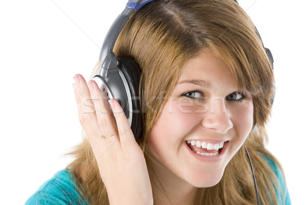 Escuchar música música auriculares color adolescente Foto stock © monkey_business