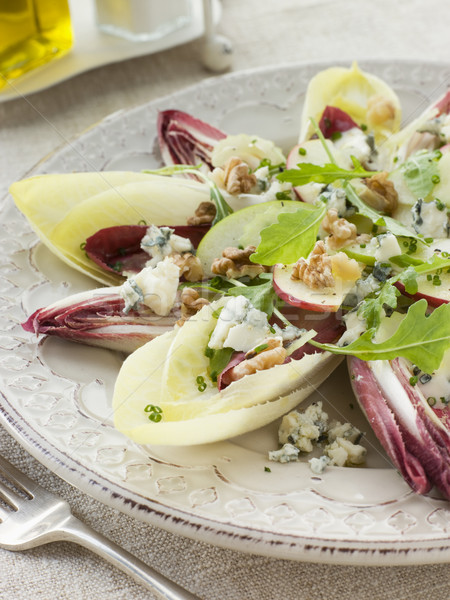 Salade appel roquefort bladeren honing lunch Stockfoto © monkey_business