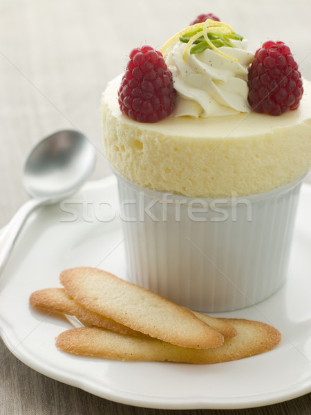Chilled Lemon Souffle with Langue de Chat Biscuits Stock photo © monkey_business