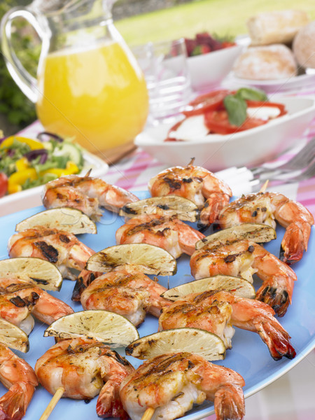 Al Fresco Dining With Prawn Skewers Stock photo © monkey_business