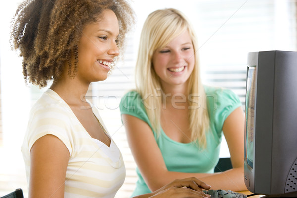 Teenage Girls Using Desktop Computer Stock photo © monkey_business