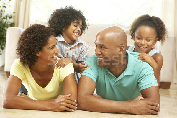 Család megnyugtató otthon együtt gyerekek férfi Stock fotó © monkey_business