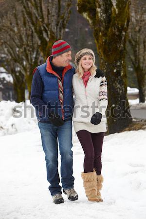 Young Father And Daughter In Snow With Sled Stock photo © monkey_business
