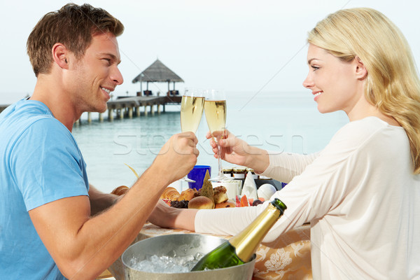 Couple Enjoying Meal In Seafront Restaurant Stock photo © monkey_business