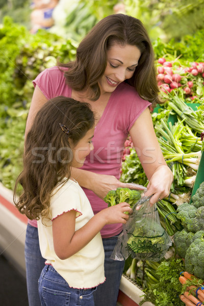 [[stock_photo]]: Mère · fille · produire · supermarché · fille