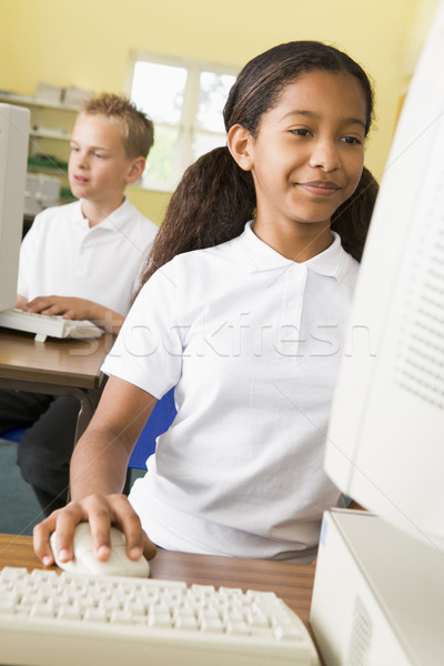 Scolarita studiu şcoală calculator copil student Imagine de stoc © monkey_business