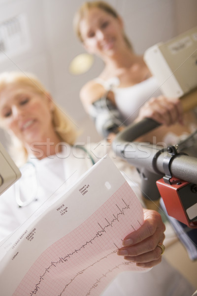 Doctor Monitoring The Heart-Rate Of Patient On A Treadmill Stock photo © monkey_business