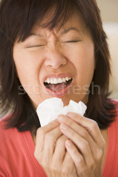 Vrouw gezondheid ziek koud kleur Stockfoto © monkey_business