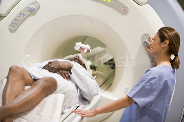 Nurse With Patient As They Prepare For A Computerized Axial Tomo Stock photo © monkey_business