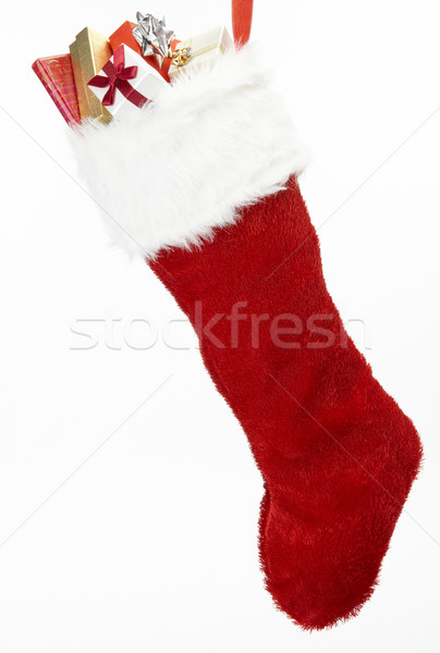 Crăciun stocarea Cadouri alb fundal roşu Imagine de stoc © monkey_business