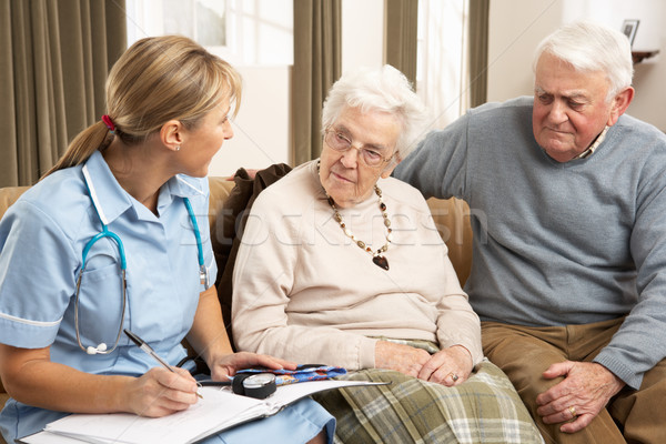 Senior Couple In Discussion With Health Visitor At Home Stock photo © monkey_business
