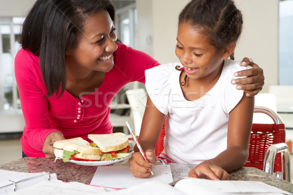Mother Brings Daughter Sandwich Whilst She Studies Stock photo © monkey_business