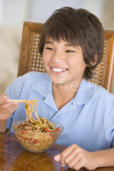 Sala da pranzo mangiare cibo cinese sorridere bambini Foto d'archivio © monkey_business