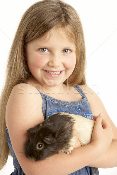 Jeune fille animal guinée porc fille enfants [[stock_photo]] © monkey_business