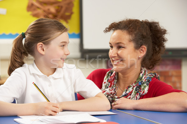 Schoolgirl Studying In Classroom With Teacher Stock photo © monkey_business