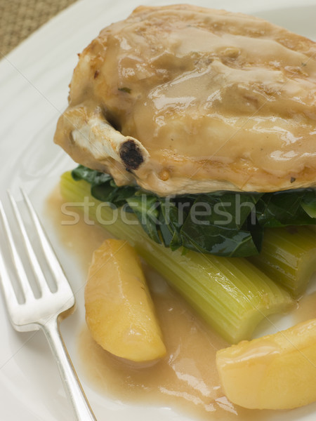 Chicken Breast and Celery cooked in a Cider Sauce Stock photo © monkey_business