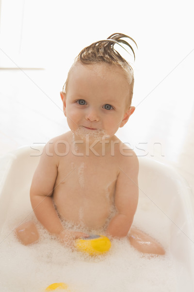 [[stock_photo]]: Bébé · portrait · garçon · drôle · souriant