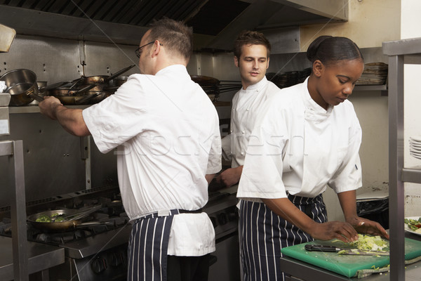 Team Of Chefs Preparing Food In Restaurant Kitchen Stock photo © monkey_business