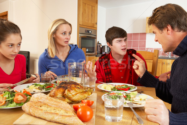 Teenage Family Having Argument Whilst Eating Lunch Together In K Stock photo © monkey_business