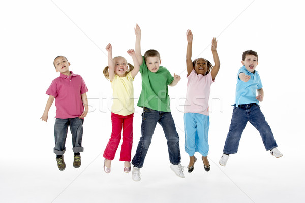 Groupe jeunes enfants studio heureux couleur [[stock_photo]] © monkey_business