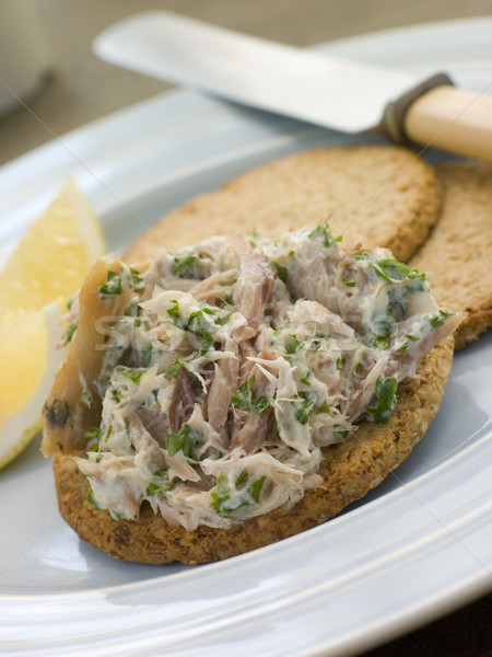 Cornish Smoked Mackerel Pate with Oatmeal Biscuits Stock photo © monkey_business