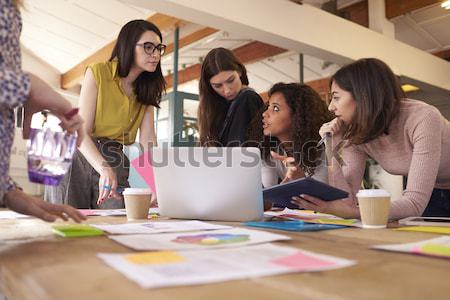 Young women enjoy tea in a cafe Stock photo © monkey_business