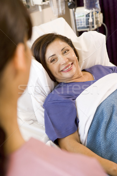 Senior Woman Lying In Hospital Bed,Smiling Stock photo © monkey_business