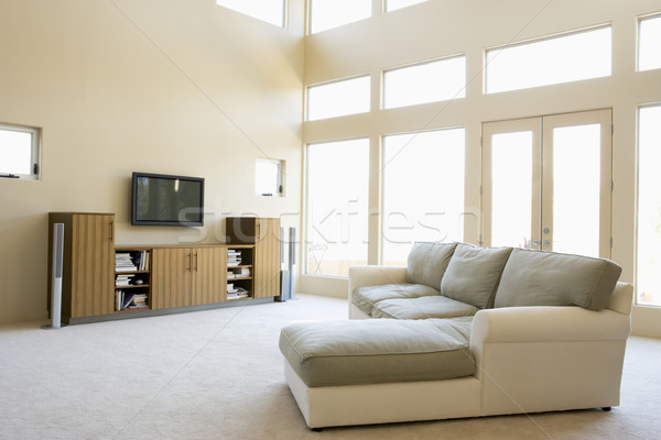 Vazio sala de estar televisão casa cadeira mobiliário Foto stock © monkey_business