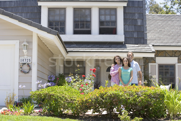 Man vrouw mijn huis voordeur familie Stockfoto © monkey_business