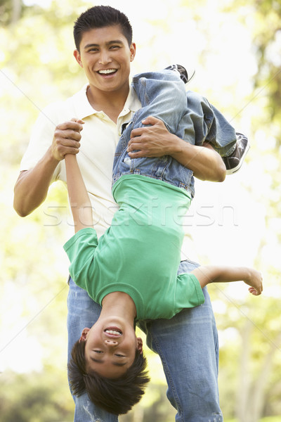 Syn ojca parku rodziny dzieci szczęśliwy dziecko Zdjęcia stock © monkey_business
