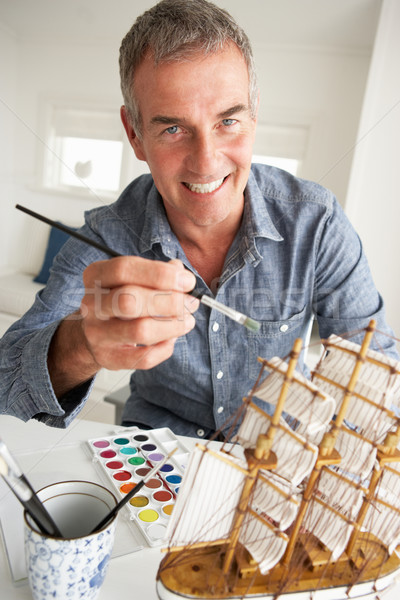 Mid age man model making Stock photo © monkey_business
