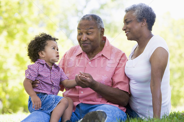 Abuelos nieto parque mujer familia nino Foto stock © monkey_business